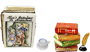 This is selection of elegant porcelain Limoges Boxes having themes that memorialize important books that touch your life or profession. Includes the Bible, Gardening, Cookbook, Medicine, etc. Will display your passions and success.